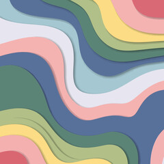 Obraz premium Abstract wavy colorful background with pastel brush strokes
