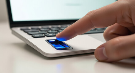 Fingerprint Scan for Biometric Authentication and Secure Access on Modern Laptop