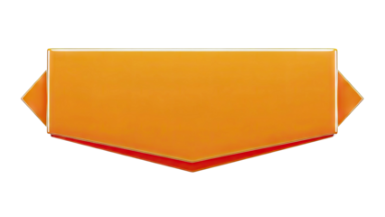Glossy Orange Banner with Arrow Shape
