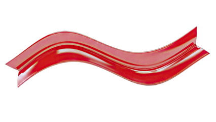 Glossy Red Ribbon Wave