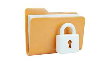 Orange Folder with White Padlock Icon