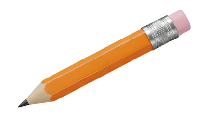 Orange Pencil with Pink Eraser