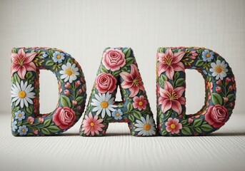 Floral dad letters celebrate fatherhood with blooms
