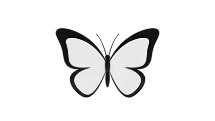 Stylized Black and White Butterfly