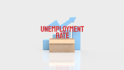 Unemployment Rate Increase Concept with Economic Growth Indicators and Job Market Risk 3d render.