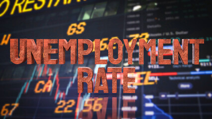 Rising Unemployment Rate Amid Market Volatility and Economic Indicators 3d render.