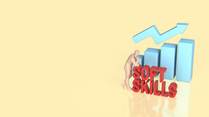 Soft Skills Development Growth for Career and Professional Success 3d render.