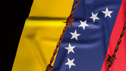 Venezuela Political Crisis and Economic Sanctions Concept 3d render.