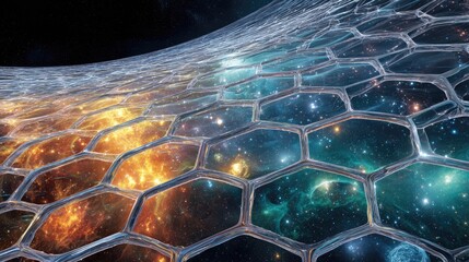 Abstract Colorful Hexagonal Space Pattern