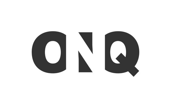 ONQ logo design. Initial letter O N Q bold font style for tech startups, consulting, corporate branding. Creative company name, headlines typography identity, trendy logotype.