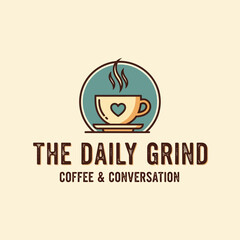 The Daily Grind Coffee and Conversation Logo Design.