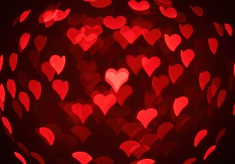 Red heart pattern on a dark background