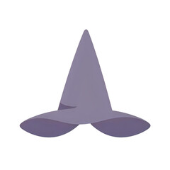 Fototapeta premium A grey witch hat on a white background viewed from the front