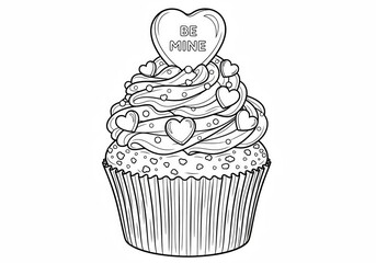 A cupcake with a heart on top for valentine's day