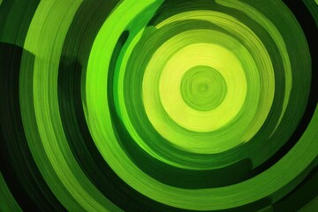 Abstract Green Concentric Circles Pattern