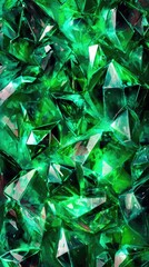 Vibrant Emerald Crystal Pattern Background