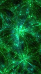 Abstract Glowing Green Teal Pattern Design