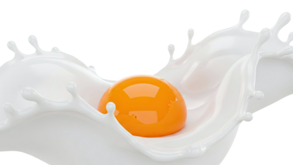 Egg Yolk Splashing into Milk
