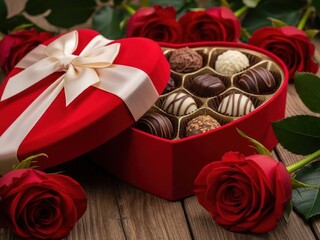 Woman in red heart shaped glasses posing