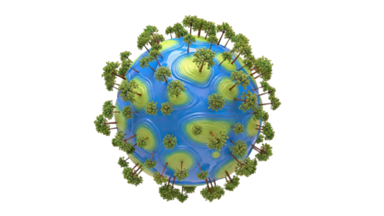 Green Earth with Trees
