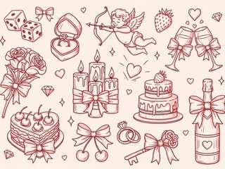 Two women exchanging a gift and a valentine's day card