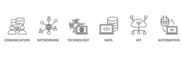 Digital transformation banner web icon vector illustration concept	