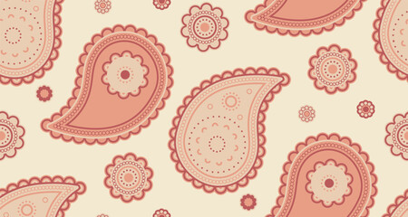 Paisley boho by meditating endless. Artwork Indian cucumber to orient vector. Doodle curtain with style color image.