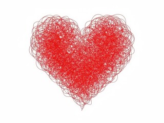 A pixelated red heart on a white background