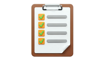 Clipboard with Completed Checklist