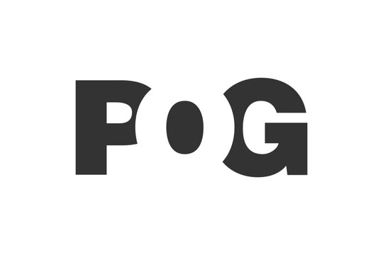 POG logo design. Initial letter P O G bold font style for tech startups, consulting, corporate branding. Creative company name, headlines typography identity, trendy logotype.