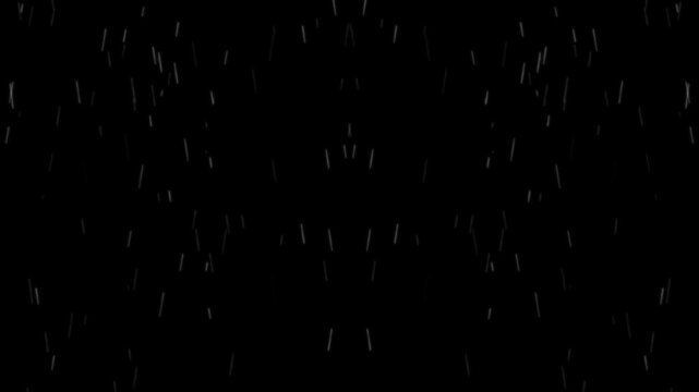 Fast falling Rain Overlay On black Background for intense clip