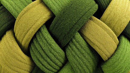 Intricate Woven Pattern In Green And Gold Tones