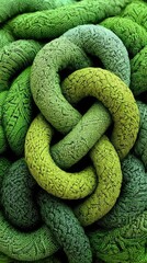 Intricate Green Knotted Circles Design