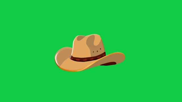 2D Animated Cowboy Hat Icon for Western Lifestyle Theme