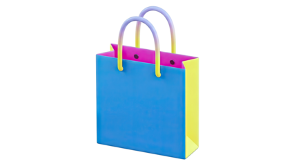 Colorful Shopping Bag with Ombre Handles