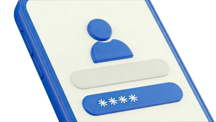 Smartphone Login Screen with User Icon and Password Field