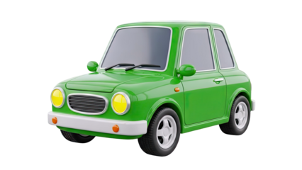 Green cartoon car