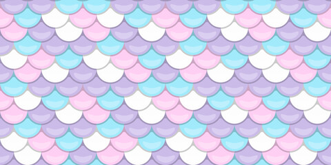 Seamless pastel mermaid scales pattern.  Perfect for whimsical designs, backgrounds, and textiles.  Evokes fantasy, femininity, and magical underwater themes.