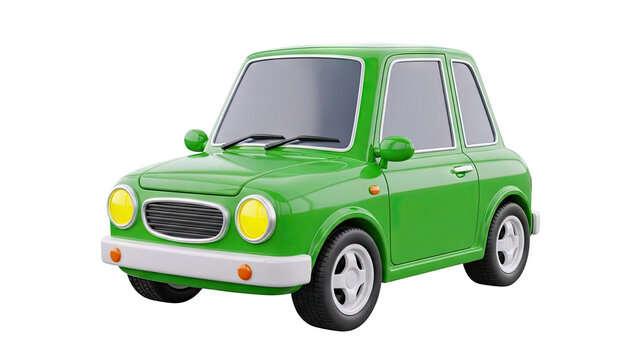 Green cartoon car