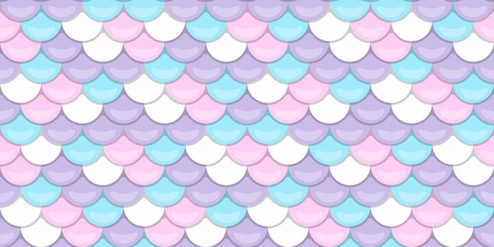 Seamless pastel mermaid scales pattern.  Perfect for whimsical designs, backgrounds, and textiles.  Evokes fantasy, femininity, and magical underwater themes.