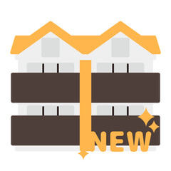 シンプルなアパートのアイコン+NEW