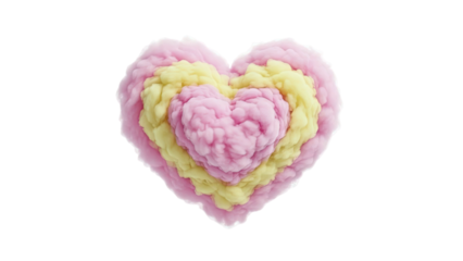 Pink and Yellow Heart-Shaped Smoke Explosion