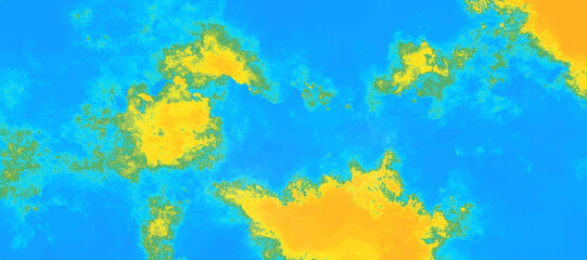 thermal image of a body of water with yellow landmasses With Cloudlike Texture For Creative Backgrounds.