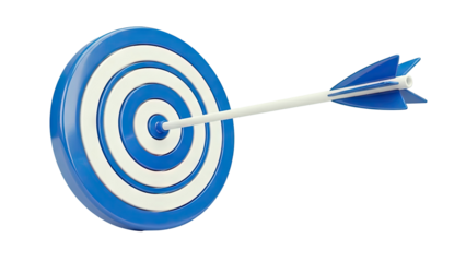 Blue and White Target with Arrow in Center