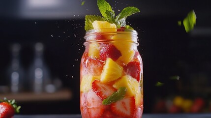 Refreshing Summer Fruit Infusion, Strawberry and Pineapple Delight