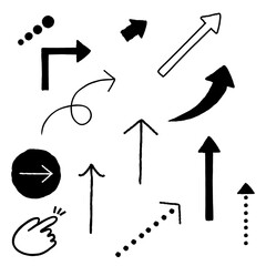 手描きでかわいい矢印アイコンの詰め合わせ