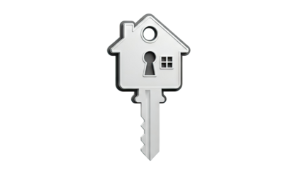 House-shaped key with keyhole and window