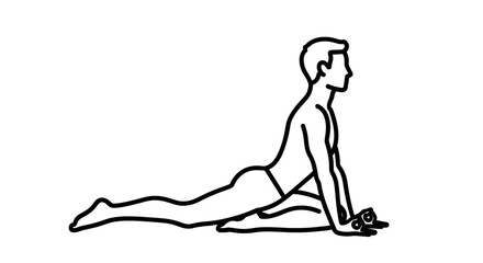 Man Performing Yoga Cobra Pose Exercise.