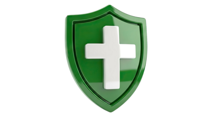 Green Shield with White Cross