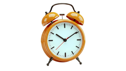 Orange Twin Bell Alarm Clock